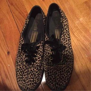 Satin cheetah print keds with satin shoelaces